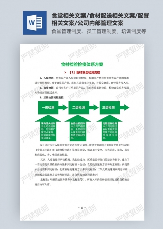 食材檢驗檢疫體系方案
